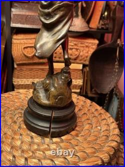 Rare Vintage Metal Art Nouveau Lady Dancer Statue Mélodie Figure Sculpture