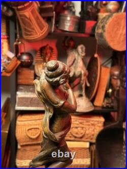 Rare Vintage Metal Art Nouveau Lady Dancer Statue Mélodie Figure Sculpture