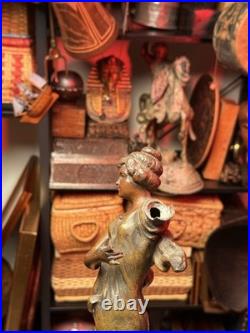 Rare Vintage Metal Art Nouveau Lady Dancer Statue Mélodie Figure Sculpture
