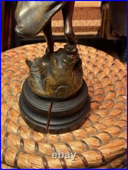 Rare Vintage Metal Art Nouveau Lady Dancer Statue Mélodie Figure Sculpture