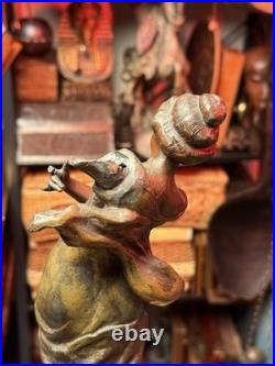 Rare Vintage Metal Art Nouveau Lady Dancer Statue Mélodie Figure Sculpture