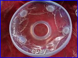 Rare White Clear 2 Kids Figurine Opalescent Barolac Float Bowl Depression Glass