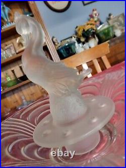 Rare White Frosted Exotic Duck Figurine in Float Bowl Depression Era 1920/1930s