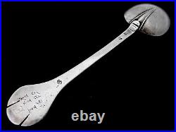 Rare William & Mary English Provincial silver trefid spoon Tiverton c1689