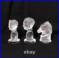 Rare Zdenek Juna / Heinrich Hoffmann Figural Glass Chess Pieces 1930s Bohemian