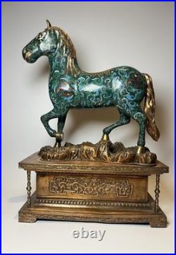 Rare and Antique Chinese cloisonne sculpture with horse early 20th century