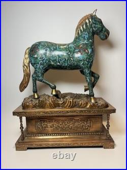 Rare and Antique Chinese cloisonne sculpture with horse early 20th century