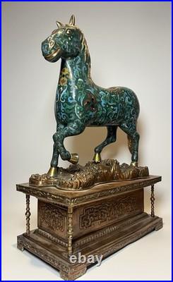 Rare and Antique Chinese cloisonne sculpture with horse early 20th century