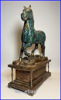 Rare and Antique Chinese cloisonne sculpture with horse early 20th century