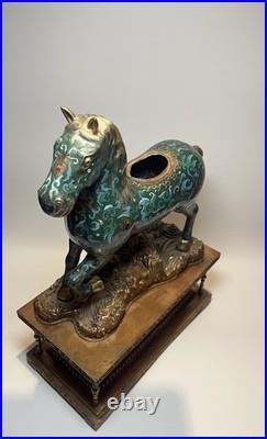 Rare and Antique Chinese cloisonne sculpture with horse early 20th century