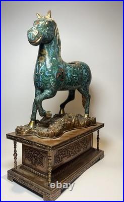 Rare and Antique Chinese cloisonne sculpture with horse early 20th century