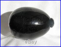 Rare and Early Large Dark Amber Norwegian Egg Shaped Glass Fish Float