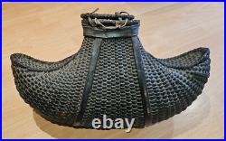 Rare and Unusual Antique Wicker Fishing Creel Early 19th Century