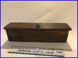 Rare and early wooden box, tinderbox  17th century or earlier