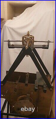 Rare and unusual early 19th-century two train antique turret clock for 4 dials