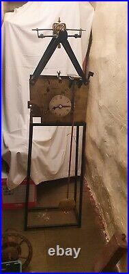 Rare and unusual early 19th-century two train antique turret clock for 4 dials