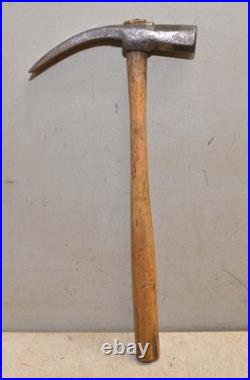 Rare antique 1700's cobblestone paving hammer collectible early stone tool