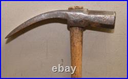 Rare antique 1700's cobblestone paving hammer collectible early stone tool