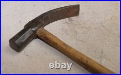 Rare antique 1700's cobblestone paving hammer collectible early stone tool