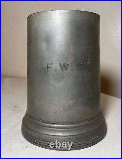 Rare antique 18th century 1700's handmade pewter beer mug stein touch early mark Rare antique 18th century 1700's handmade pewter beer mug stein touch early mark