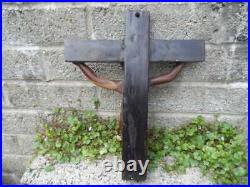 Rare antique African tribal art crucifix cross carved wooden original early