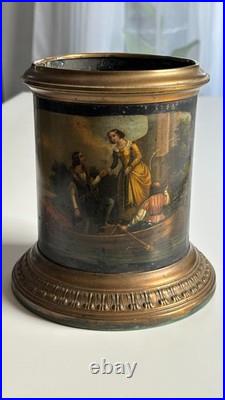Rare antique Biedermeier tobacco box, Germany early 19th c, hand-painted Rare antique Biedermeier tobacco box, Germany early 19th c, hand-painted