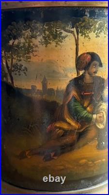 Rare antique Biedermeier tobacco box, Germany early 19th c, hand-painted