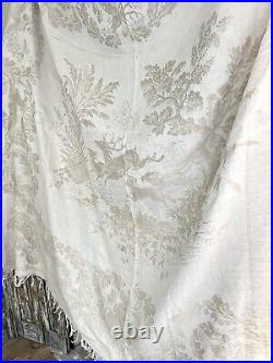 Rare antique French TROUSSEAU floral DAMASK LINEN TABLECLOTH double MPm c1900 Rare antique French TROUSSEAU floral DAMASK LINEN TABLECLOTH double MPm c1900