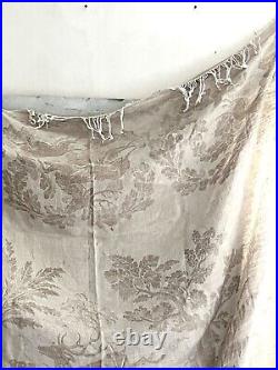 Rare antique French TROUSSEAU floral DAMASK LINEN TABLECLOTH double MPm c1900 Rare antique French TROUSSEAU floral DAMASK LINEN TABLECLOTH double MPm c1900