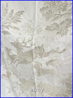 Rare antique French TROUSSEAU floral DAMASK LINEN TABLECLOTH double MPm c1900 Rare antique French TROUSSEAU floral DAMASK LINEN TABLECLOTH double MPm c1900