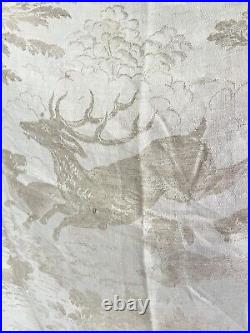 Rare antique French TROUSSEAU floral DAMASK LINEN TABLECLOTH double MPm c1900 Rare antique French TROUSSEAU floral DAMASK LINEN TABLECLOTH double MPm c1900