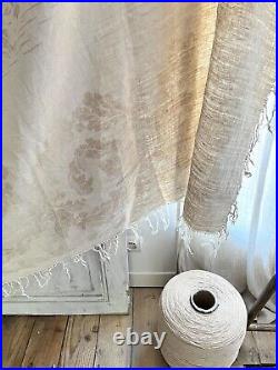 Rare antique French TROUSSEAU floral DAMASK LINEN TABLECLOTH double MPm c1900 Rare antique French TROUSSEAU floral DAMASK LINEN TABLECLOTH double MPm c1900