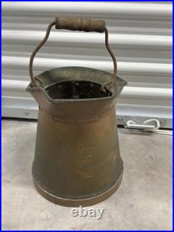 Rare antique Midland copper fire fighter bucket, 19th or early 20th century