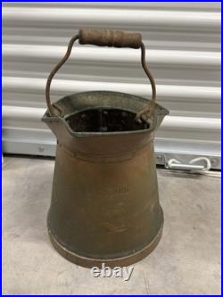 Rare antique Midland copper fire fighter bucket, 19th or early 20th century
