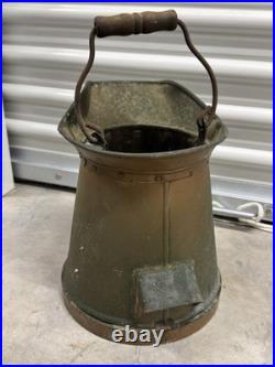 Rare antique Midland copper fire fighter bucket, 19th or early 20th century