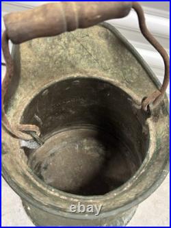 Rare antique Midland copper fire fighter bucket, 19th or early 20th century