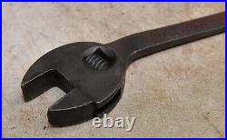 Rare antique adjustable wrench collectible odd railroad mechanics early tool W3