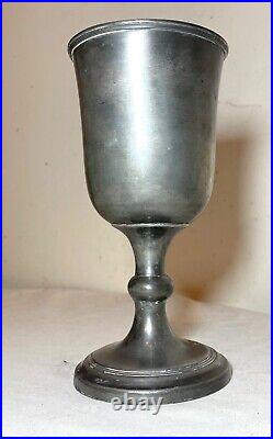 Rare antique early 1800's James Dixon & Son pewter chalice goblet cup stein
