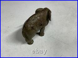 Rare antique early 1900's cast iron figural elephant still coin money bank