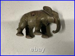 Rare antique early 1900's cast iron figural elephant still coin money bank