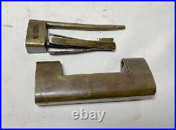 Rare antique early 19th century American forged brass door lock mechanism 1800's