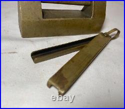 Rare antique early 19th century American forged brass door lock mechanism 1800's