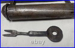 Rare antique early 19th century American forged steel door lock 1800's mechanism