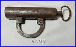 Rare antique early 19th century American forged steel door lock mechanism 1800's