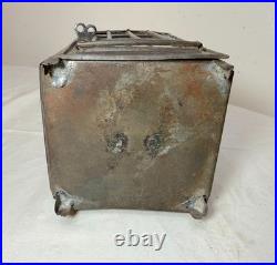 Rare antique early 19th century French #1 steel glass candle holder lantern