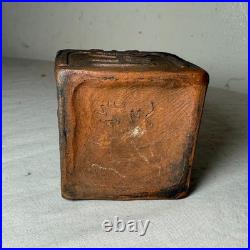 Rare antique early 19th century Japanese calligraphy terracotta water dropper