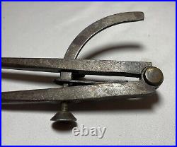 Rare antique early 19th century handmade solid steel brass compass divider tool