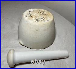 Rare antique porcelain apothecary Standard Acid resisting USA mortar and pestle