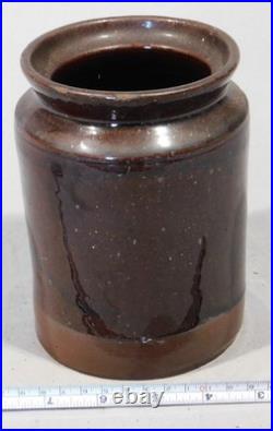 Rare antique redware oyster jar early 19th century tobacco pickling butter jelly