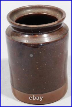Rare antique redware oyster jar early 19th century tobacco pickling butter jelly